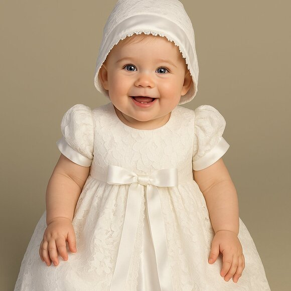 6/12M - Suzana Girls White Christening & Baptism Gown (NWT) - Picture 2 of 7